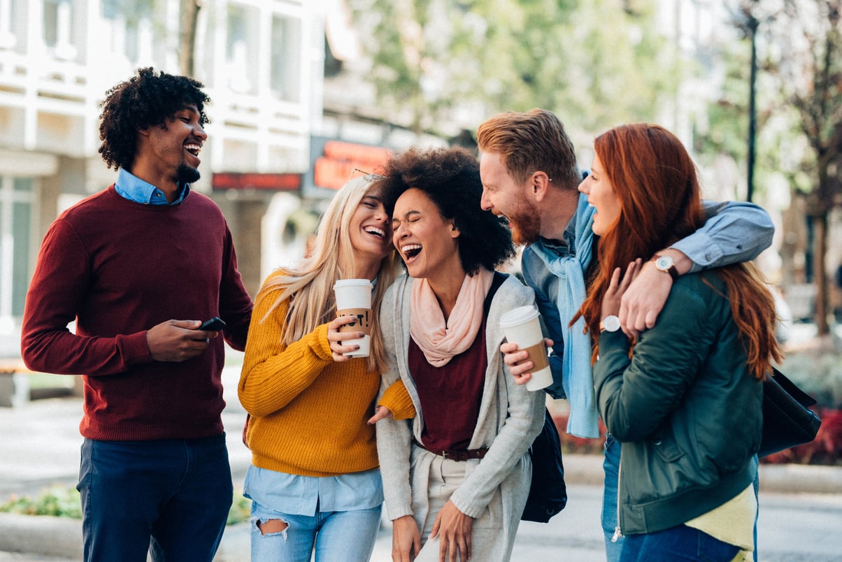 Laughing with friends